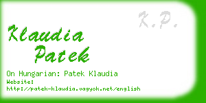 klaudia patek business card